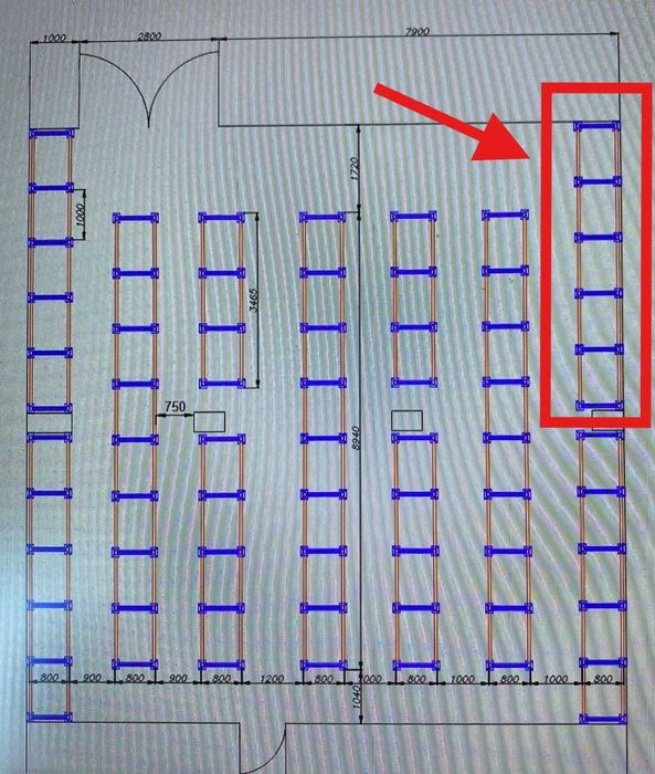 5 modułów: Regał 5-półkowy 300 kg MECALUX M7 H-225 cm L-100 cm G-80 cm