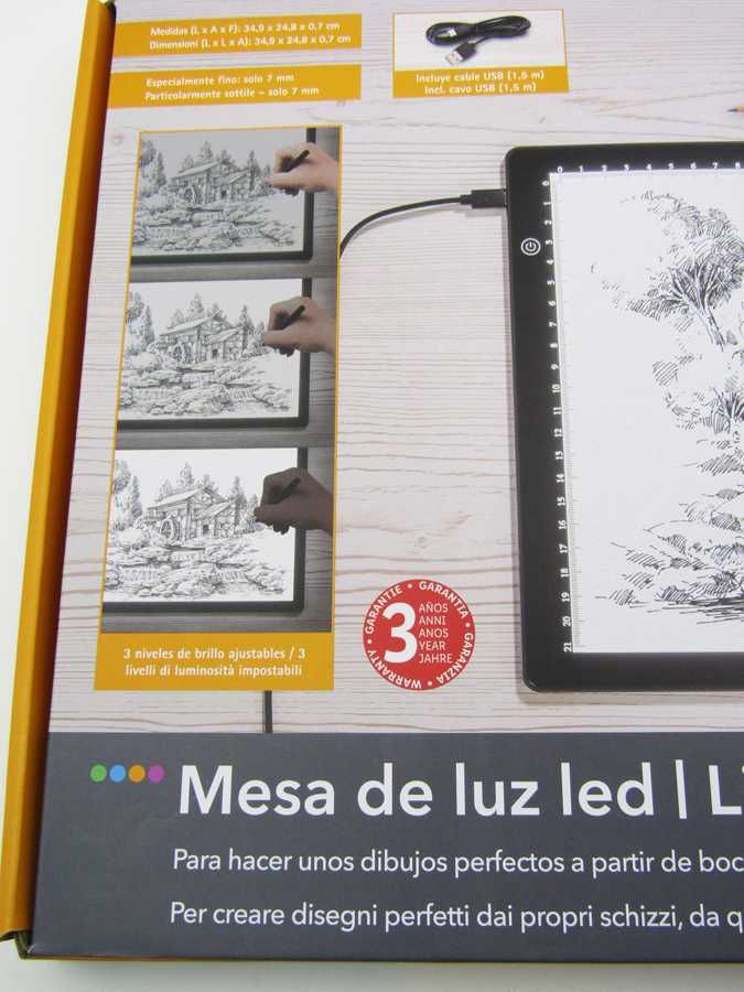 Mesa de Luz em Led - PAD de LUZ com USB - NOVA - A4 - Desenho Design