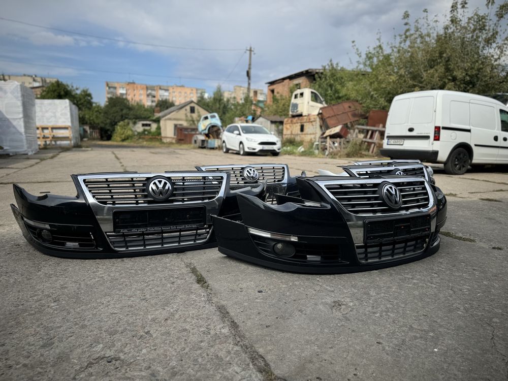 Бампер passat b6 голий в зборі пассат б6 передний vw passat b6 решітка