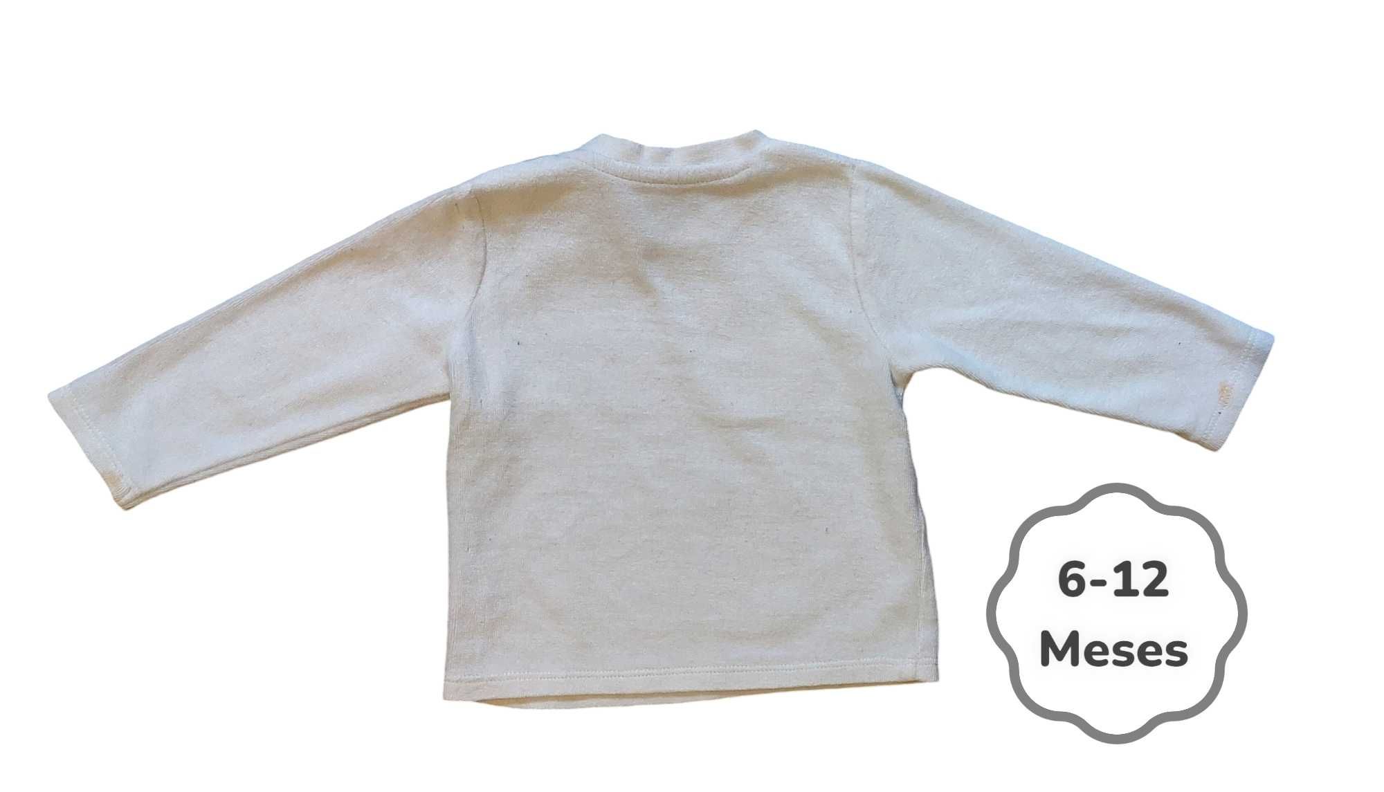 Conjunto Camisola + Calças Branco e Castanho Zippy 6-12 meses