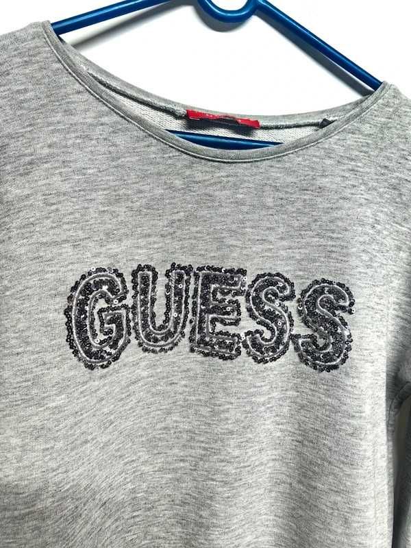 Szara dresowa bluza damska bez kaptura Guess XS 34