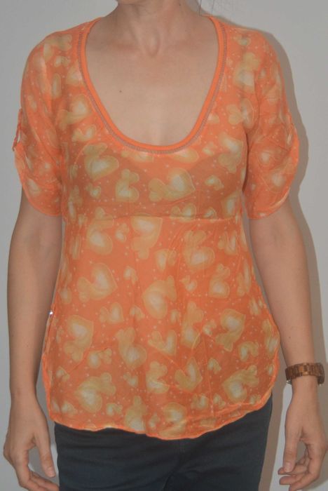 Jedwabna pomarańczowa bluzka rozm.38