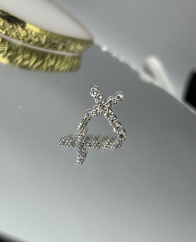 Крестик с бриллиантами 0.55ct золото 585