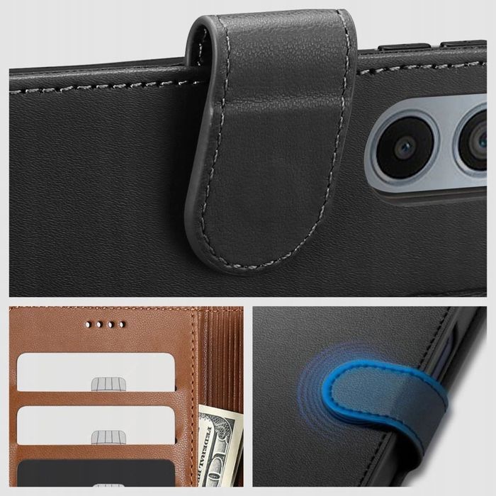 Etui Tech-Protect Wallet Na Motorola Edge 50 Neo - Czarne