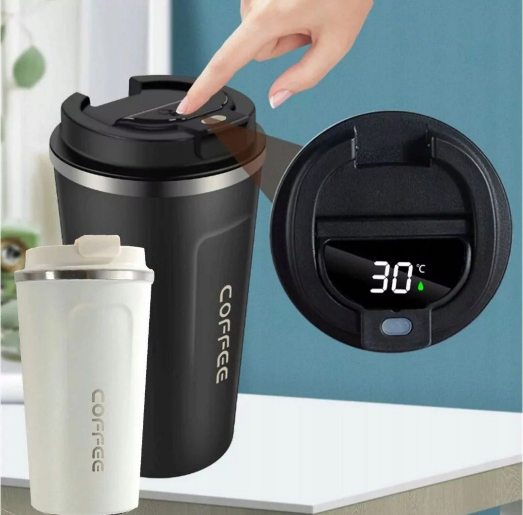 Termos kubek termiczny 500ML LED bidon turystyczny pojemnik stalowy