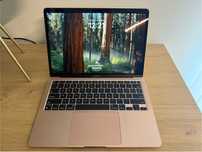 MacBook Air M1 8 GB Rose Gold, jak nowy, tylko 9 cykli ładowania