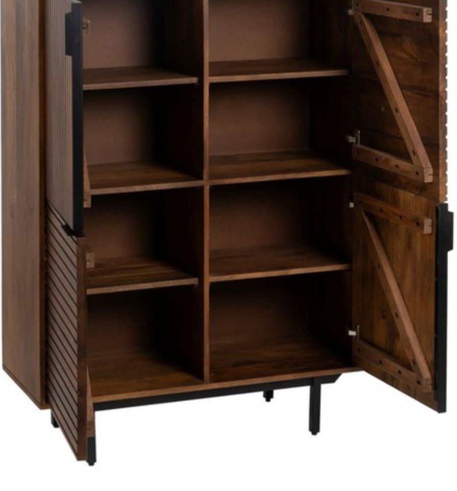 Komoda z drewna mangowego i metalu Abnera 100x40x140 cm