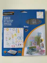 Zestaw stempli akrylowych dzieci, Fiskars Easy stamp press Baby