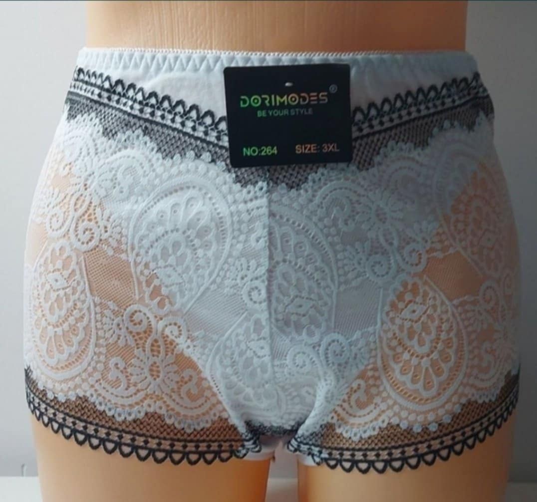 3szt Majtki Damskie 4XL Koronka Wysoki Stan Bawełniane