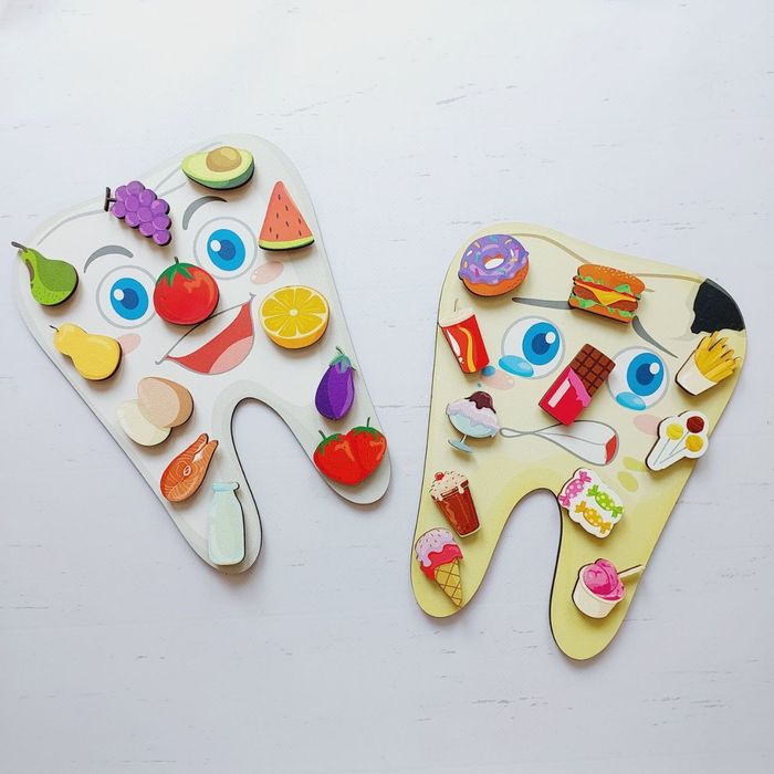 Дерев'яний сортер на липучках Зуби