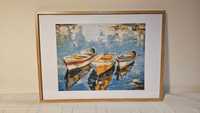 Artesanato - Quadro Barcos - 52cm x 72cm feito à mão