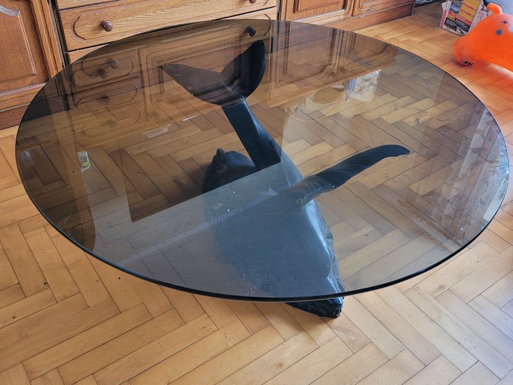 Stolik delfin ława z szybą szklaną art