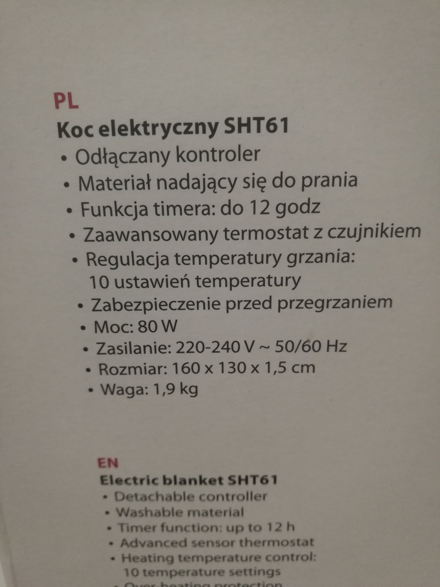 Koc elektryczny SHT61 Eprime3