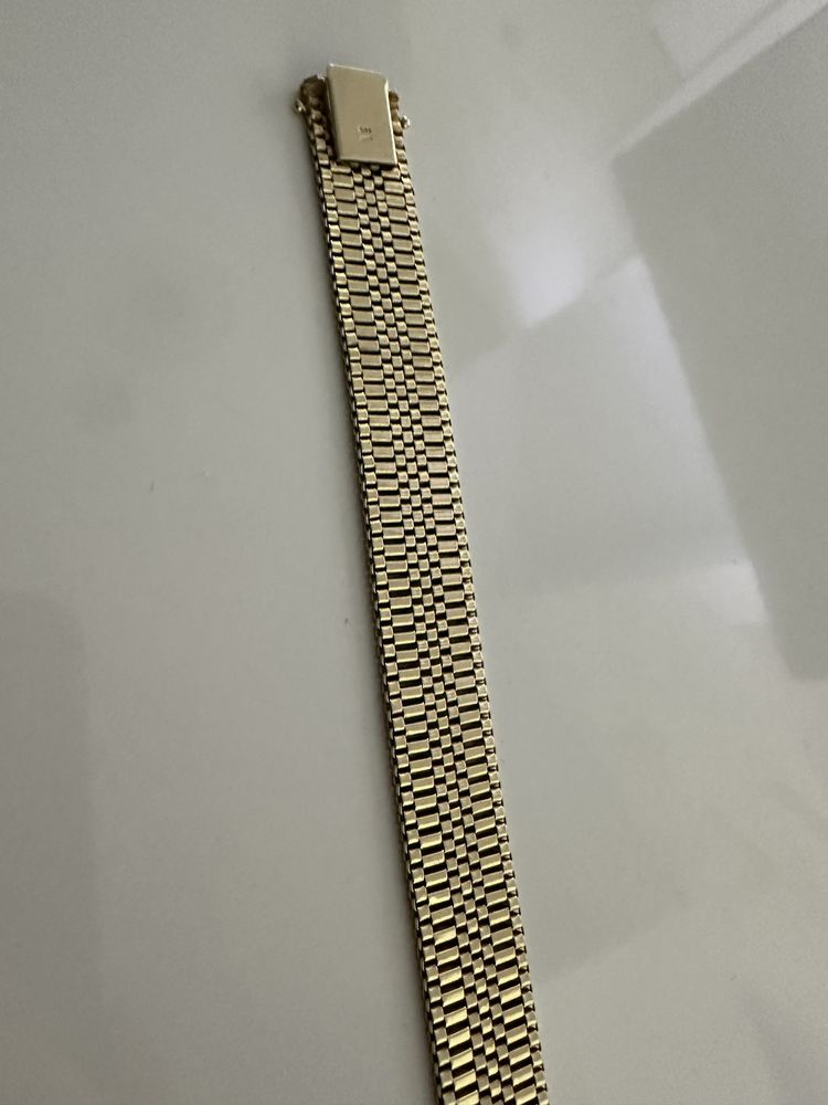 złota szeroka bransoletka 585