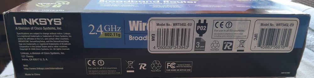 LinkSys Router without Fios WRT54GL 2.4 GHz, Nearly New64297754243073122
