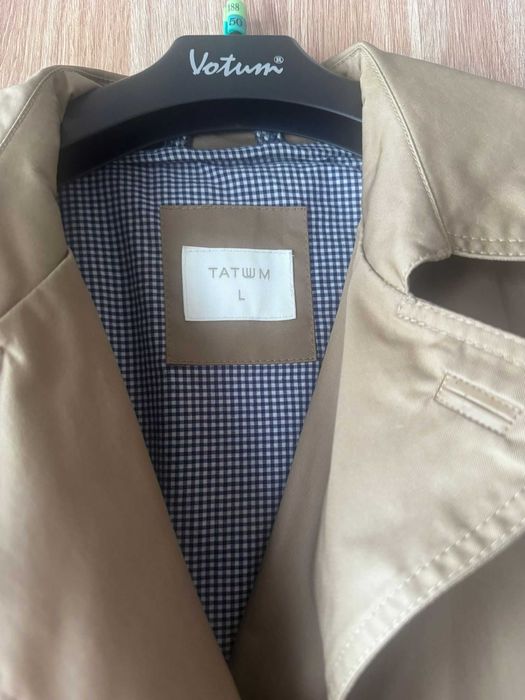 Płaszcz męski Tatuum L – trencz bawełniany beżowy