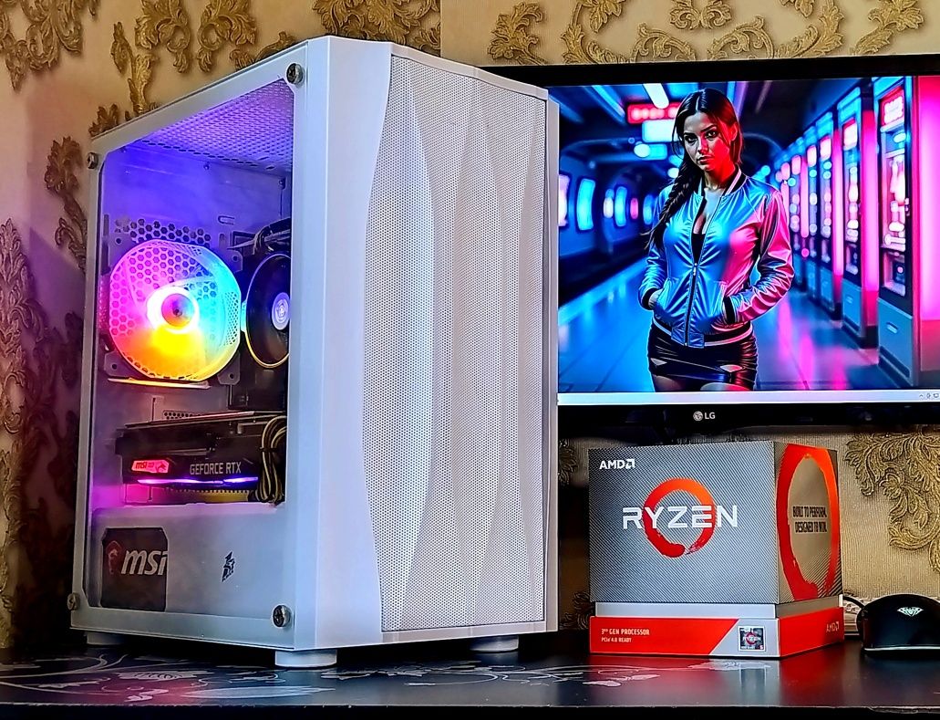 PC RTX2070/ Ryzen 5 5500/ B450/16gb HyperX s-AM4 игровой компьютер