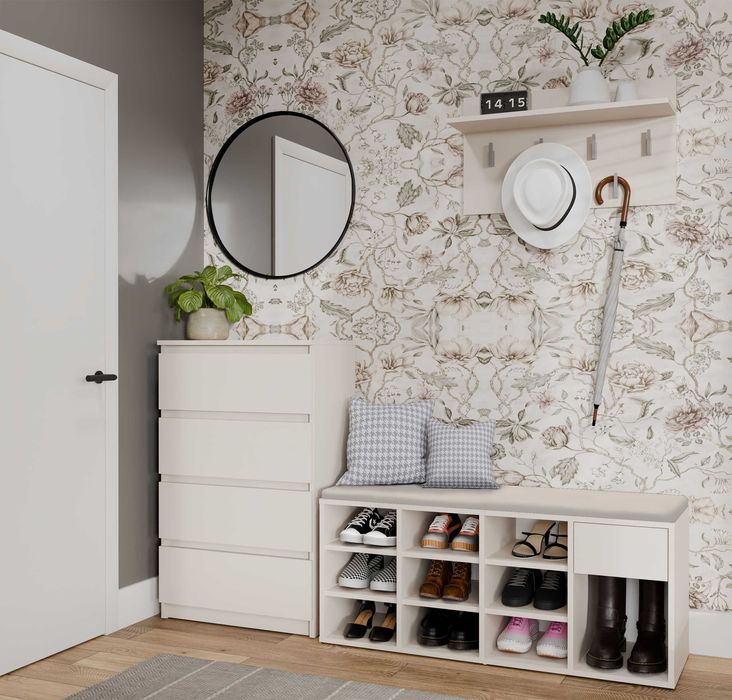 Szafka na Buty TALLIN Z Siedziskiem i Szufladą 110x46x35 KASZMIR BEŻ