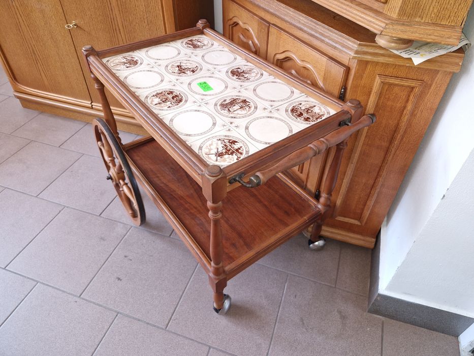 Stolik kawowy barek na kółkach kwietnik blat z płytki wysyłka