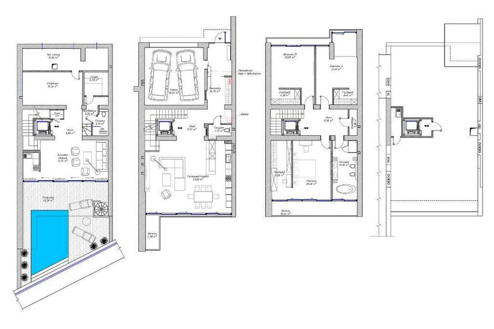 Высокотехнологичный современный дом 1-я линия моря Аркадия