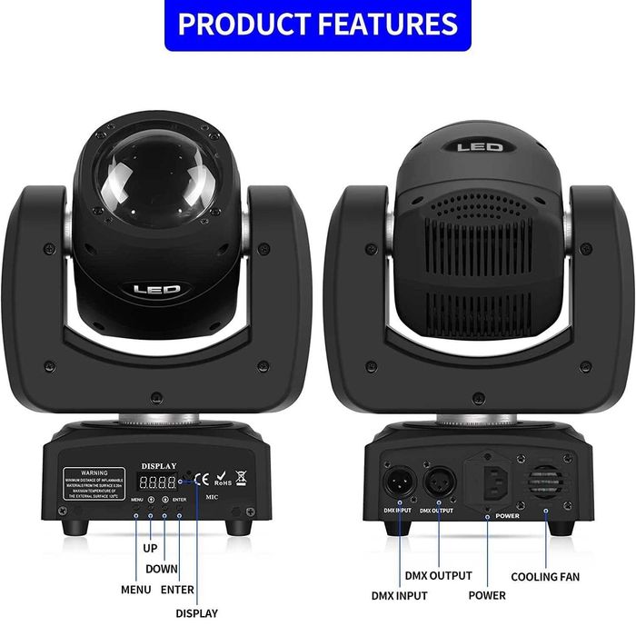 Głowa ruchoma 100W UKING ZQ02022 DMX512 Led rgb