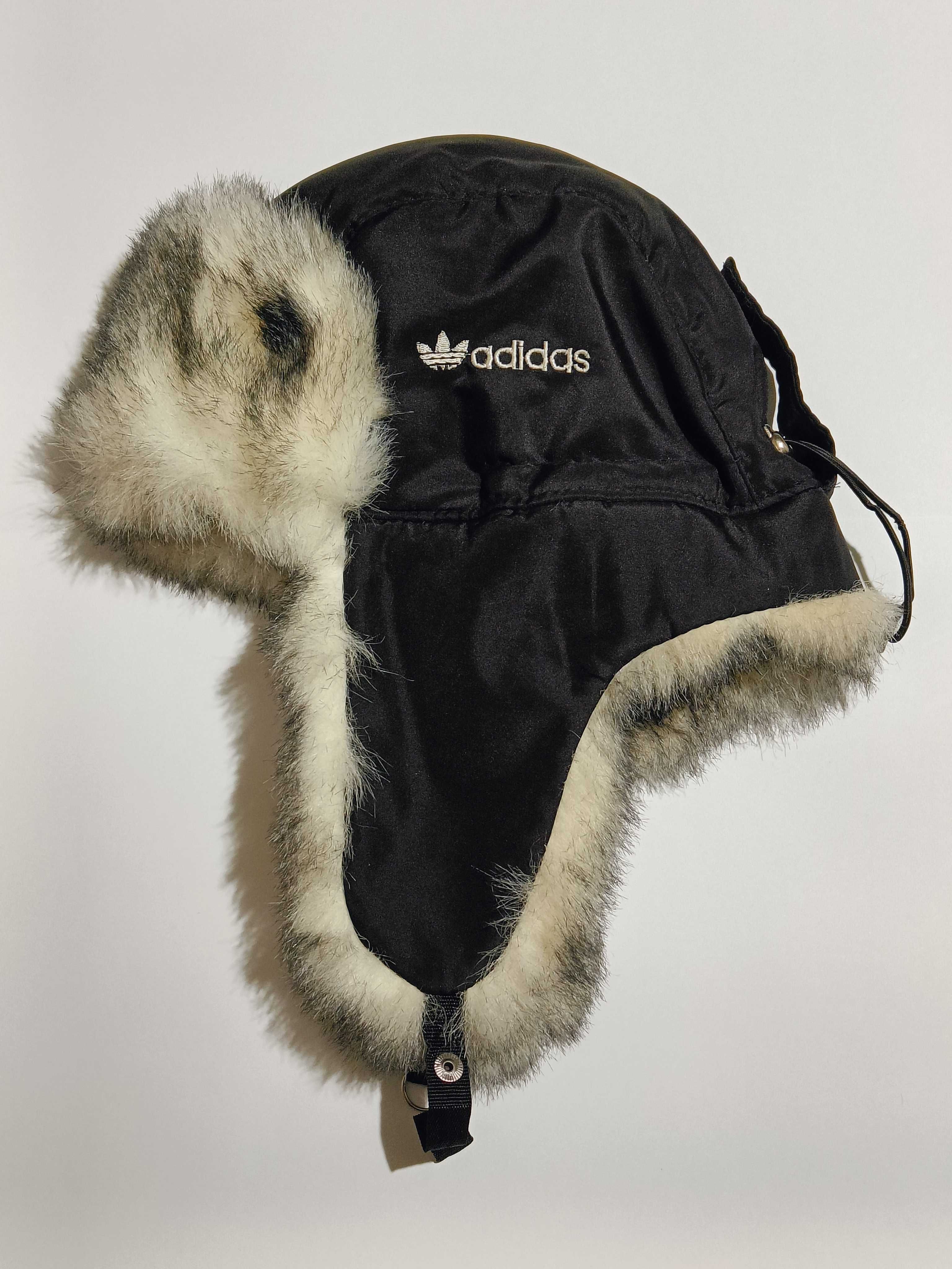 Шапка ушанка adidas мужская зимняя меховая р. 54-57, бомбер, пилот