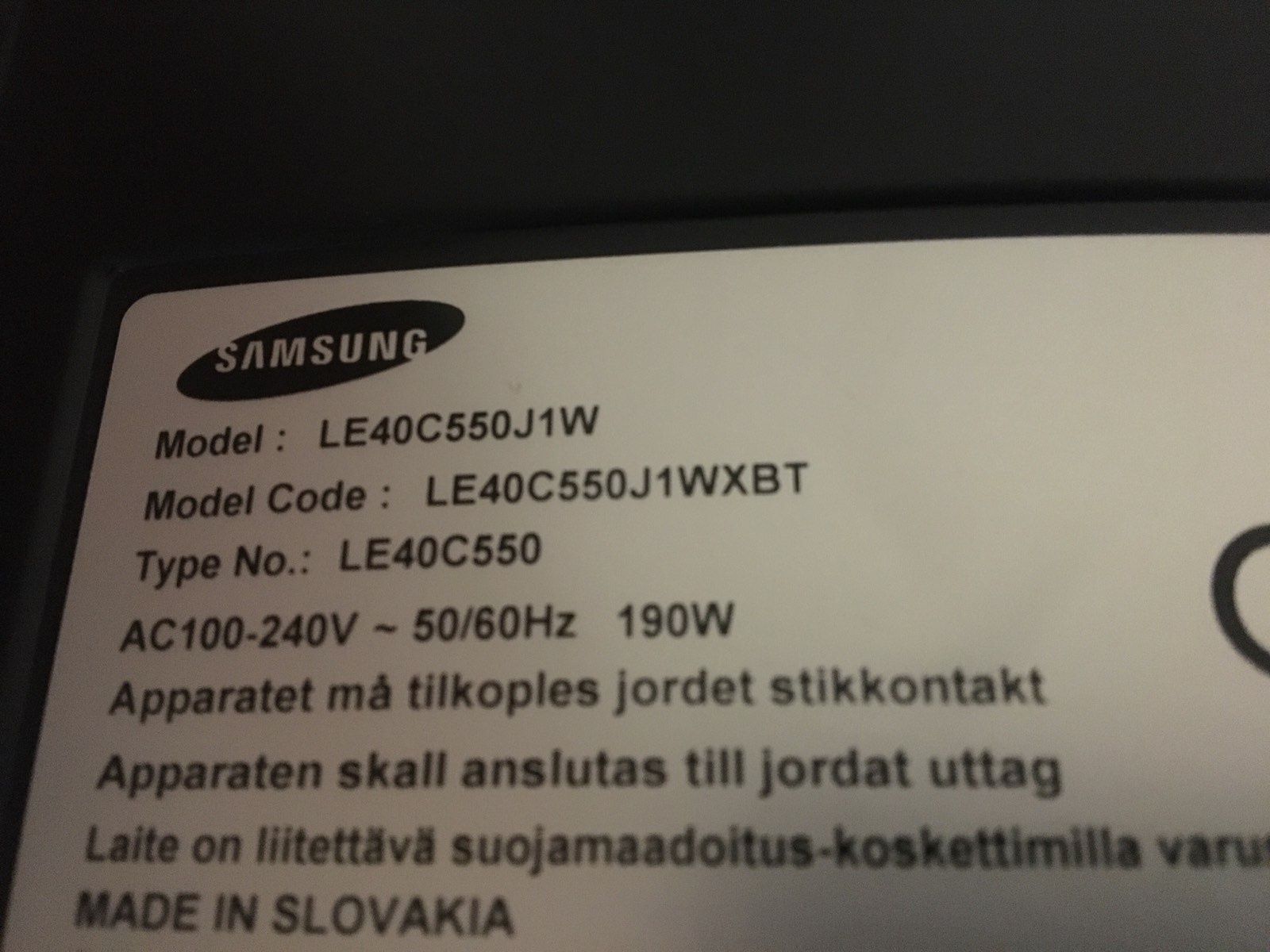 Samsung LE40C550J1W є Смарт приставка ( 101,6 см )