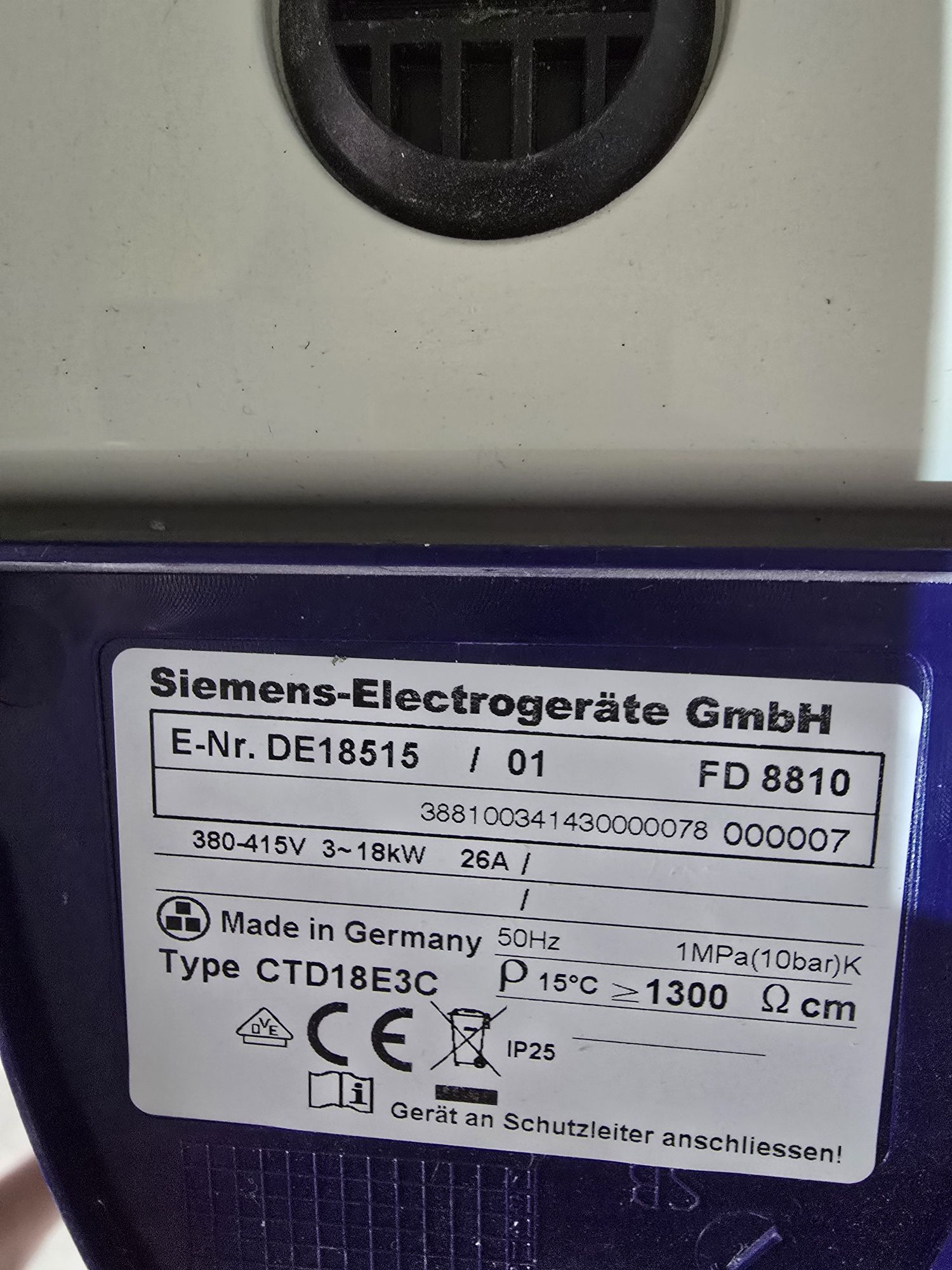 Podgrzewacz przepływowy Siemens