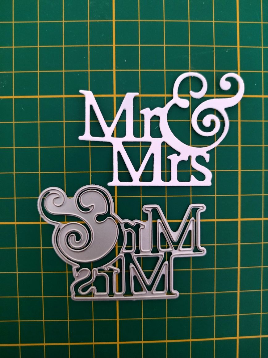 Wykrojnik napis Mr & Mrs Scrapbooking