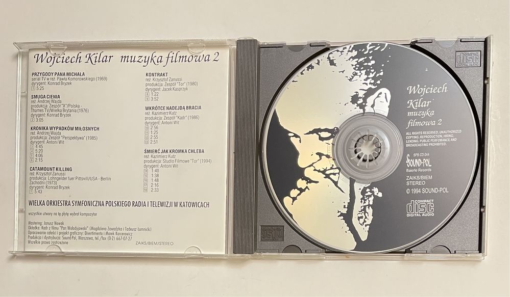 Wojciech Kilar muzyka filmowa 2 cd 1994