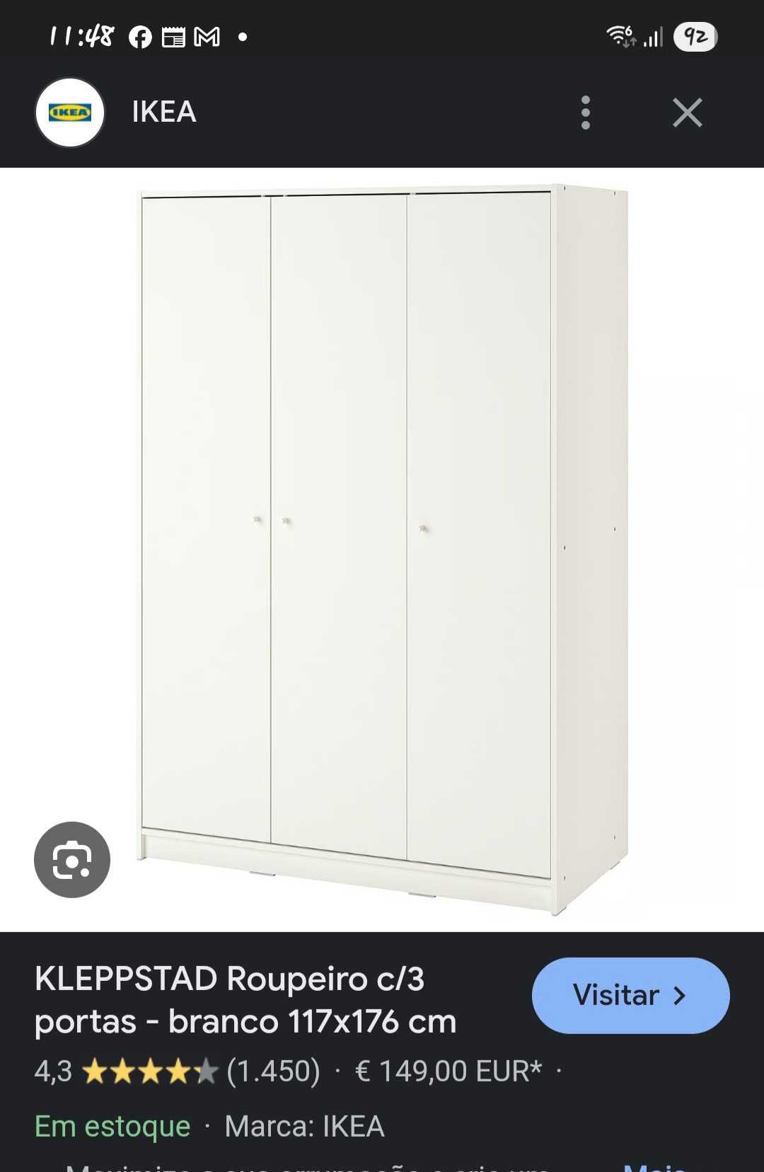 Roupeiro 3 portas Ikea