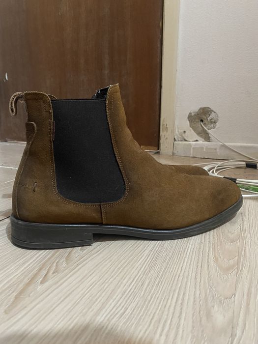 Bota masculina tam 45 camurça camel
