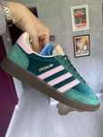 Adidas Spezial Velvet Collegiate Green clear pink cream white 39 1/3