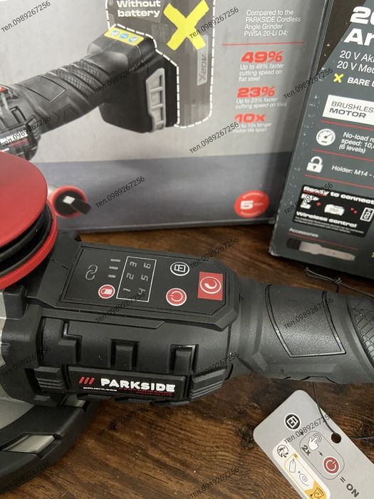 Акумуляторна кутова шліфувальна машина, болгарка, PARKSIDE PERFORMANCE