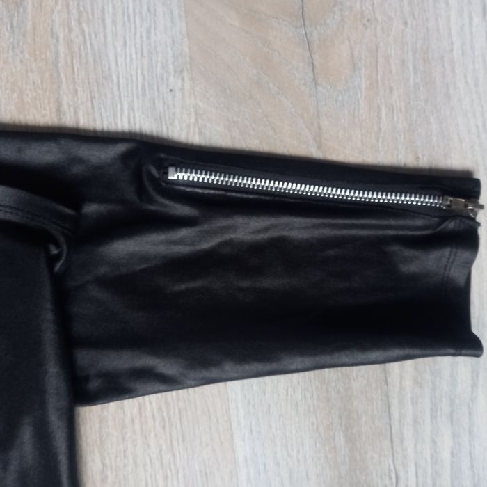 Getry legginsy czarne cienkie zamek roz S/M 36/38