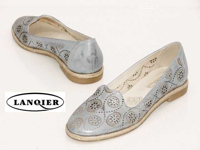 Balerinki skóra niebieskie LAMELIA 40C1162 r. 36 SALE !!!