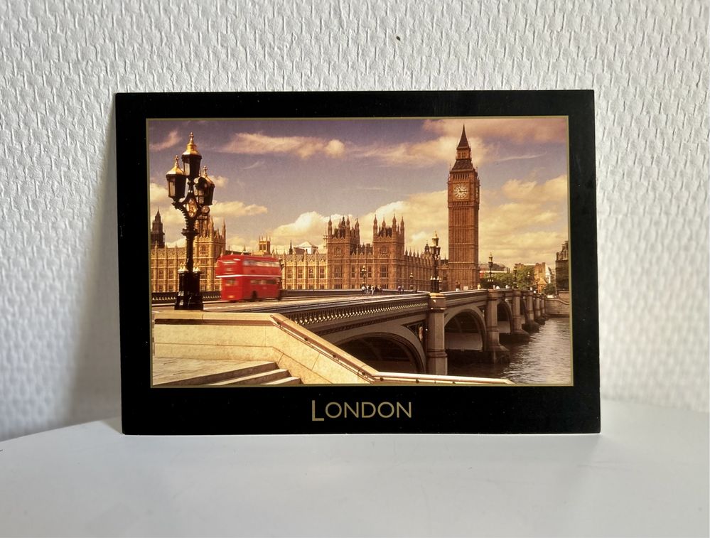 pocztówka  Londyn Big Ben parlament most Westminsterski Anglia