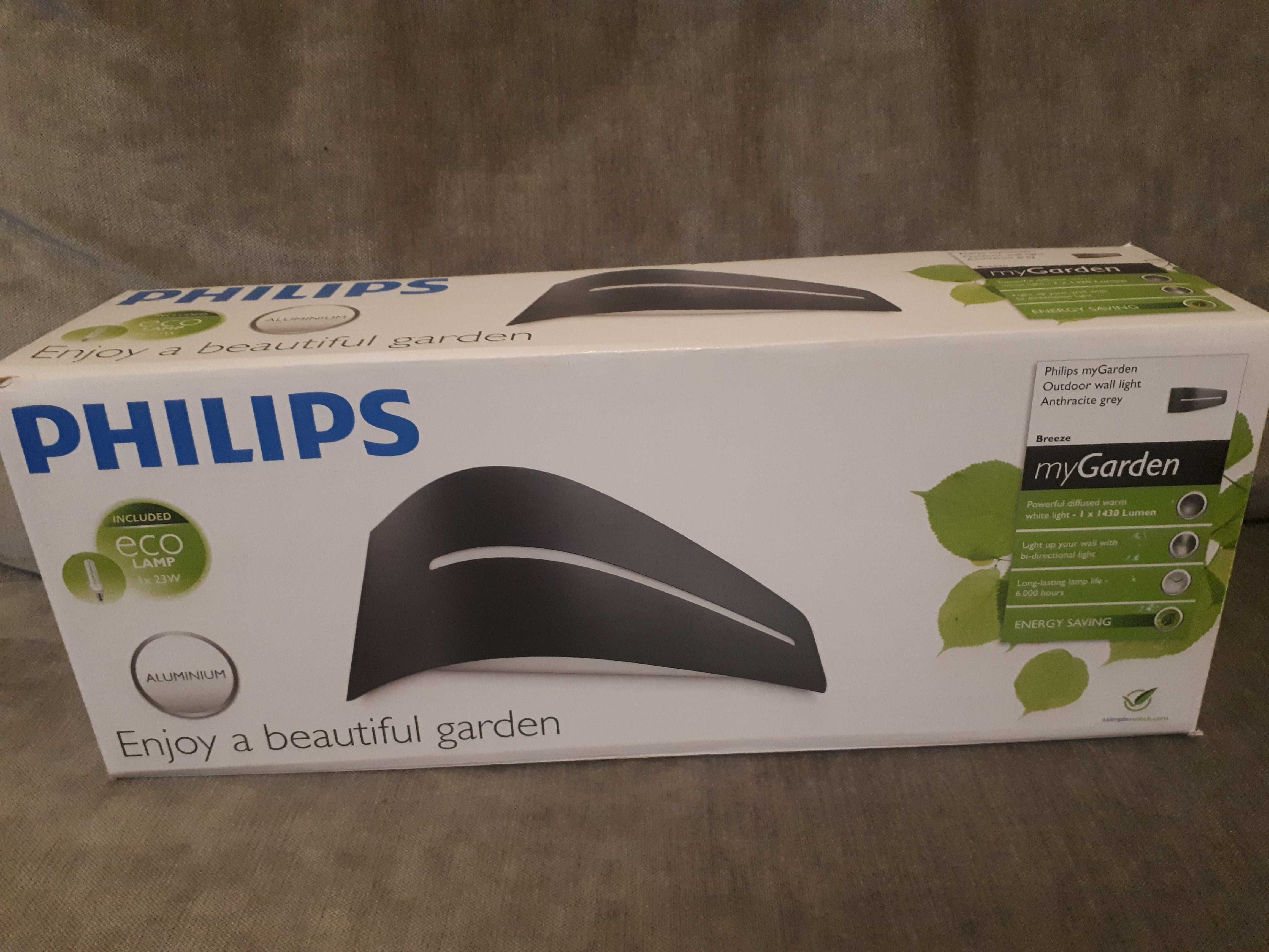 Aluminiowa lampa ścienna Philips myGarden - Breeze - IP44 - nowy