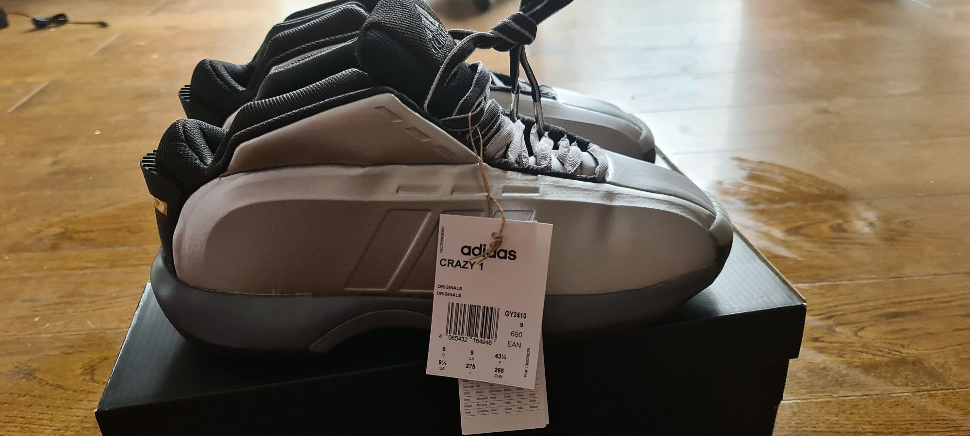 Adidas Crazy 1 Metalic Silver siize 43.1/3 Nowe