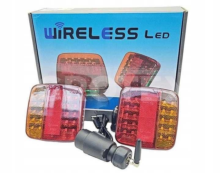 Zestaw lampy bezprzewodowe tylne led do przyczepy na magnes w walizce