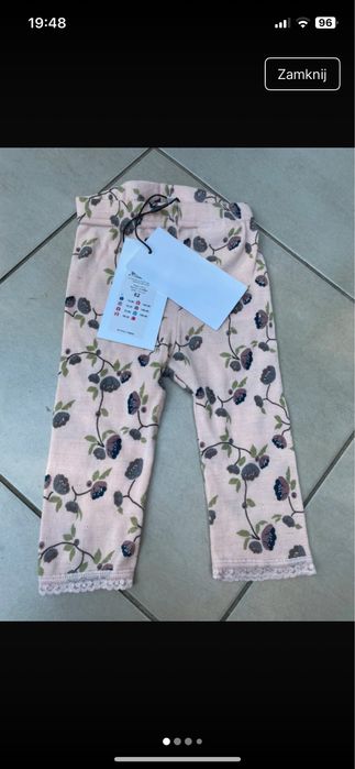 Legginsy wełniane marki Name It dla dziewczynki roz.62 cm wełniane