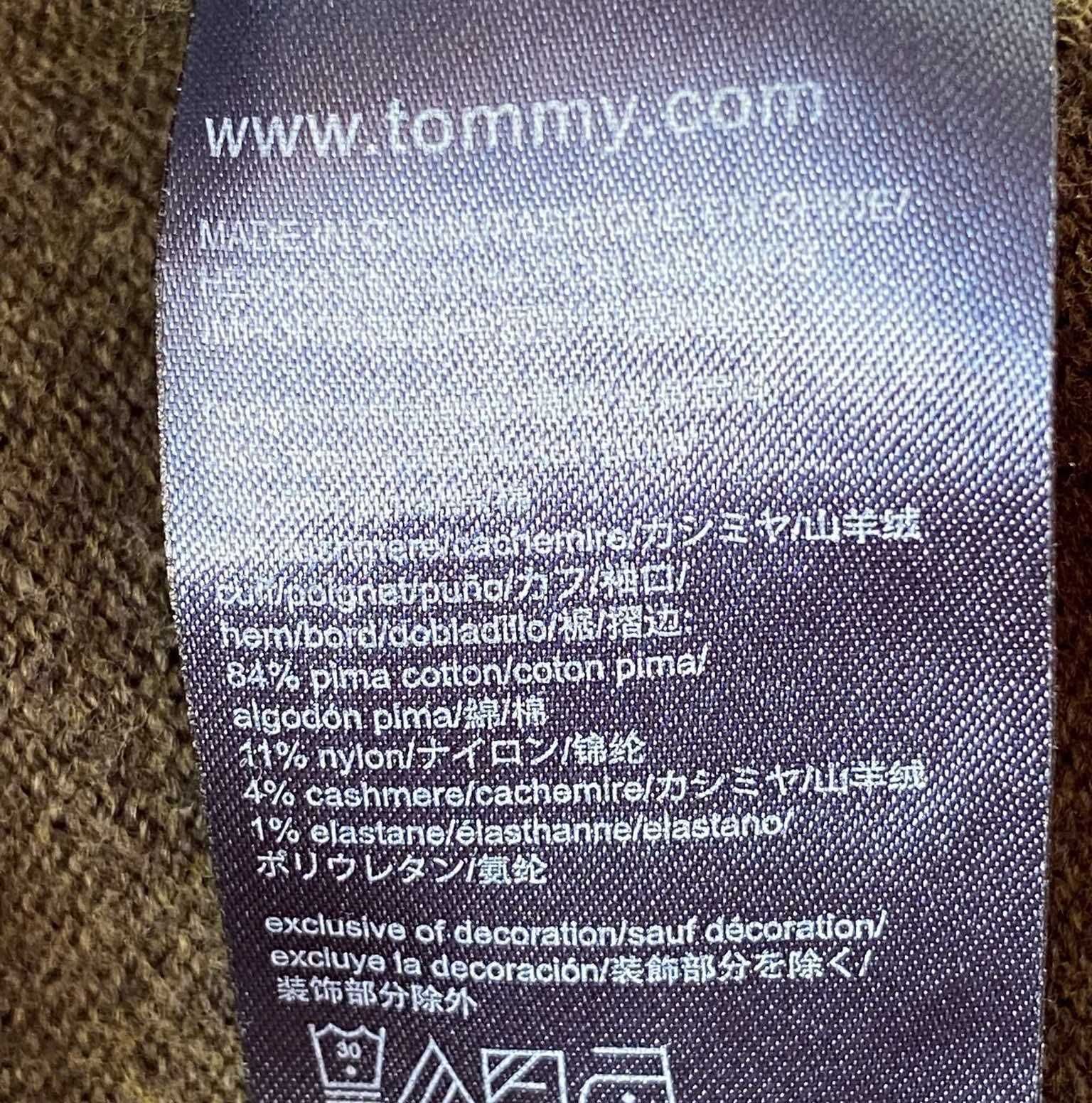Tommy Hilfiger bawełna kaszmir męski sweter r. L