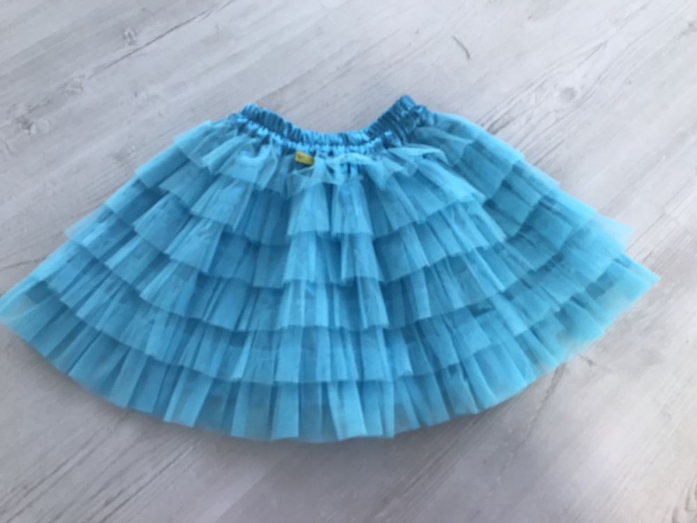 Spódnica siateczkowa falbanki  Violess przebranie Elsa Frozen116-128