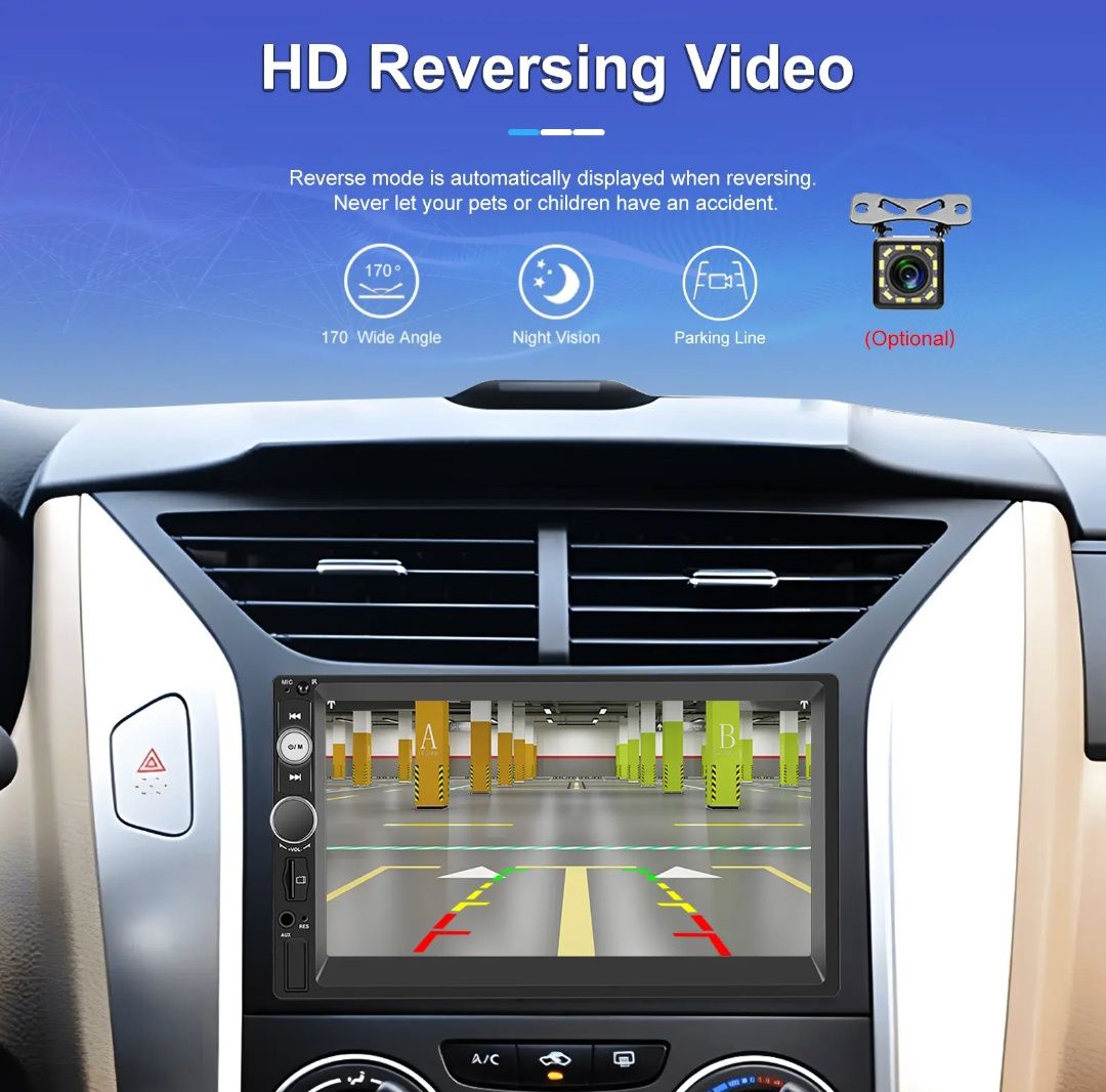 Rádio 2din 7" CARPLAY e Android Auto sem fios Bluetooth FM USB novo