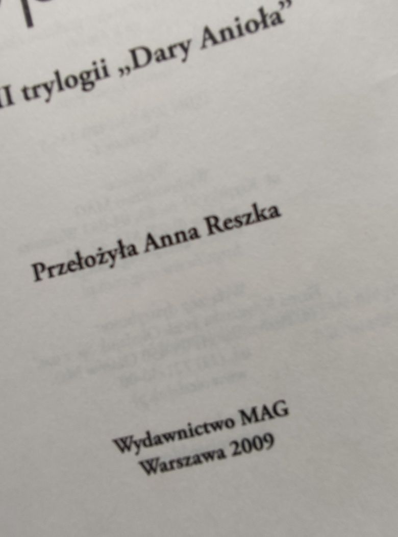 Miasto popiołów dary anioła