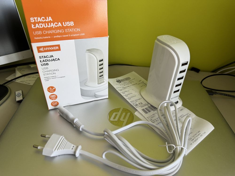 Stacja ładująca USB (5 USB, 2 metry, 30 W) ładowarka Hykker