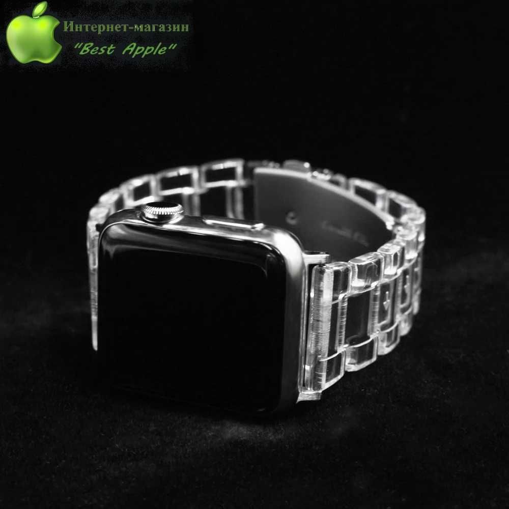 Полимерный блочный браслет Apple Transparent Link для AppleWatch 42/44