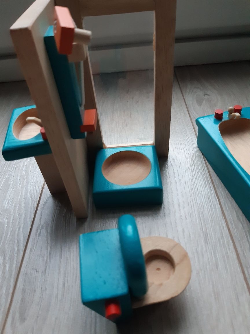 Plan Toys łazienka mebelki drewniane dla lalek