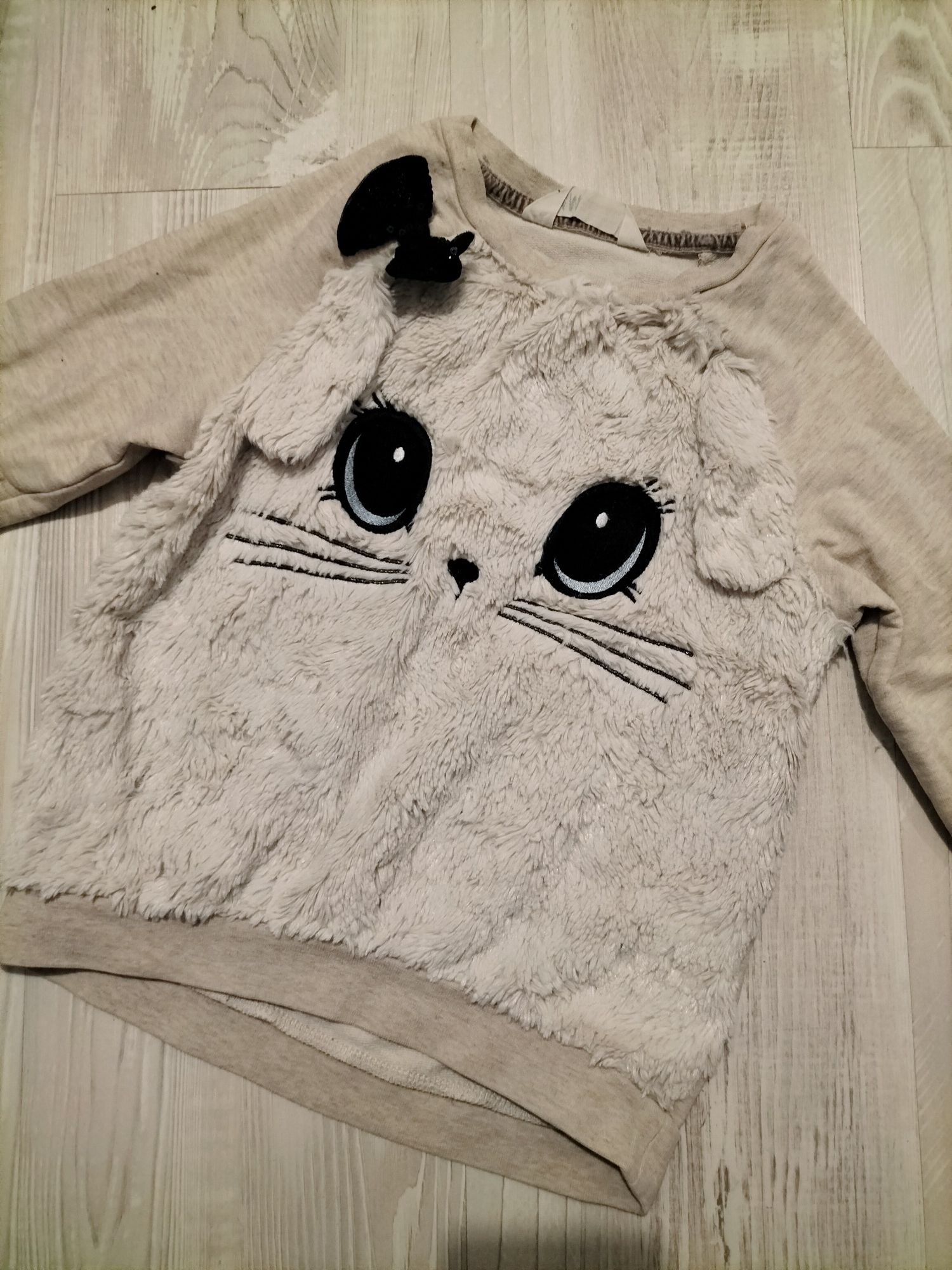 Bluza sweterek kotek H&M króliczek 110 116