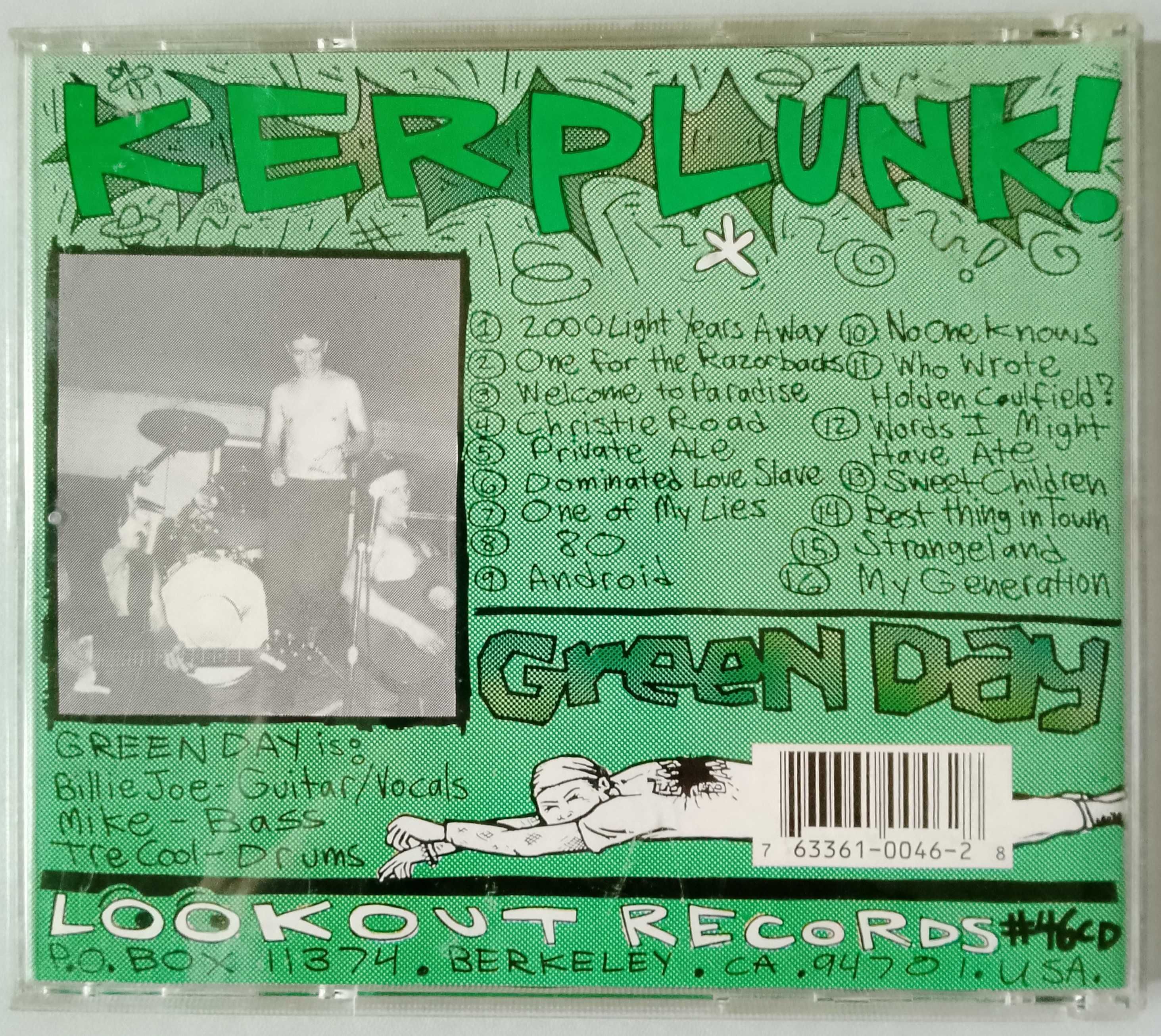 CD Green Day – Kerplunk! (1992, Lookout! Rec Lookout 46, 1-8064-A, US)